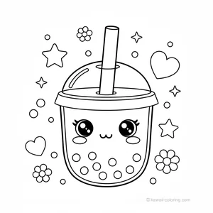 Coloriage Kawaii Boissons Kawaii #22