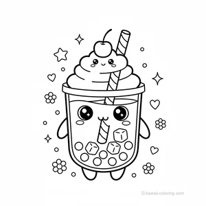 Coloriage Kawaii Boissons Kawaii #28
