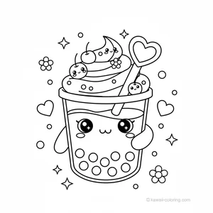 Coloriage Kawaii Boissons Kawaii #27