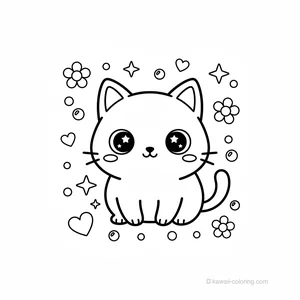 Coloriage Kawaii Chats Kawaii #28
