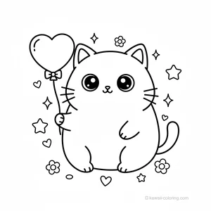 Coloriage Kawaii Chats Kawaii #26