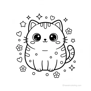 Coloriage Kawaii Chats Kawaii #27