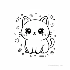 Coloriage Kawaii Chats Kawaii #29
