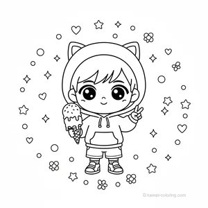 Coloriage Kawaii Chibi Boys #17