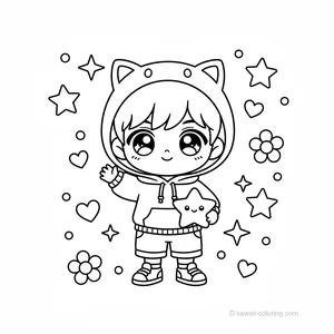 Coloriage Kawaii Chibi Boys #7