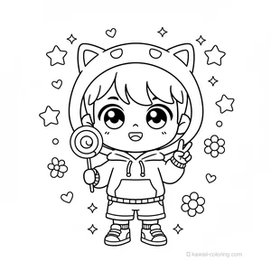 Coloriage Kawaii Chibi Boys #10