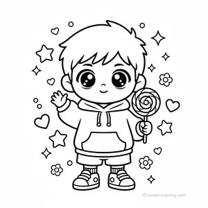 Coloriage Kawaii Chibi Boys #9