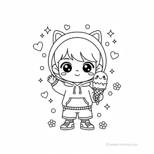 Coloriage Kawaii Chibi Boys #19