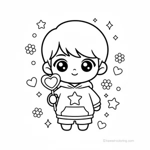 Coloriage Kawaii Chibi Boys #14