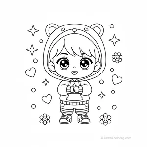 Coloriage Kawaii Chibi Boys #12