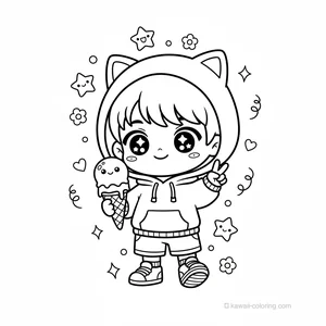 Coloriage Kawaii Chibi Boys #20