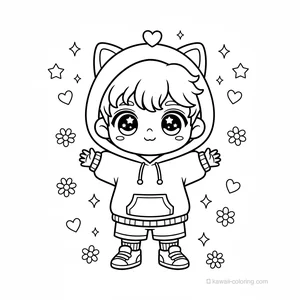 Coloriage Kawaii Chibi Boys #11