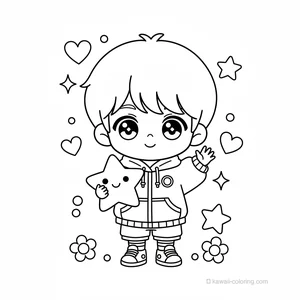Coloriage Kawaii Chibi Boys #8