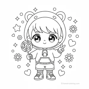 Coloriage Kawaii Chibi Boys #18