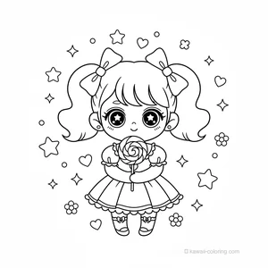 Coloriage Kawaii Chibi Girls #10