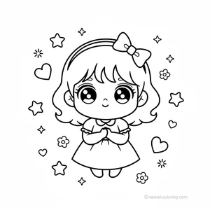 Coloriage Kawaii Chibi Girls #17