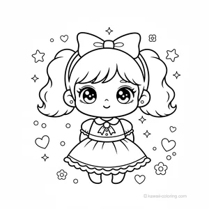 Coloriage Kawaii Chibi Girls #7