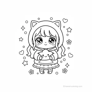 Coloriage Kawaii Chibi Girls #13