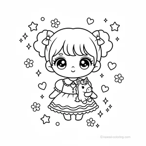 Coloriage Kawaii Chibi Girls #20