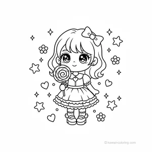 Coloriage Kawaii Chibi Girls #18