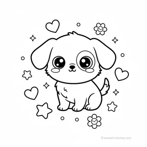 Kawaii Kawaii Dogs Coloring Page #29