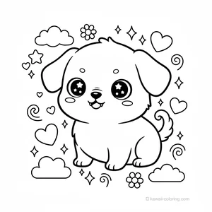 Coloriage Kawaii Chiens Kawaii #25