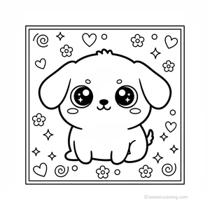 Coloriage Kawaii Chiens Kawaii #22