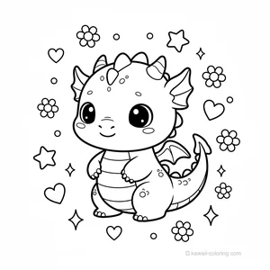 Coloriage Kawaii Dragons Kawaii #28