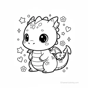 Coloriage Kawaii Dragons Kawaii #23