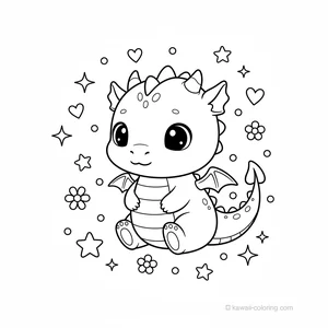 Coloriage Kawaii Dragons Kawaii #21