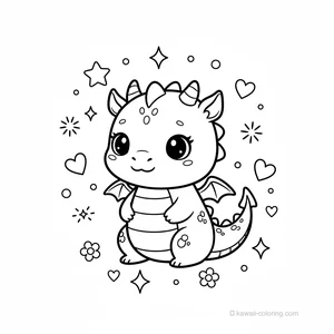 Coloriage Kawaii Dragons Kawaii #22