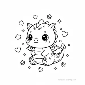 Coloriage Kawaii Dragons Kawaii #29