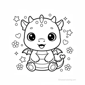 Coloriage Kawaii Dragons Kawaii #27