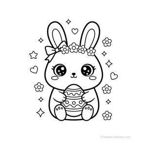 Coloriage Kawaii Easter Kawaii #3
