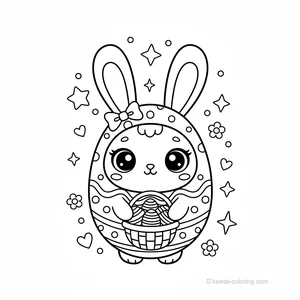 Coloriage Kawaii Easter Kawaii #2