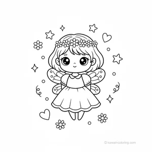 Coloriage Kawaii Fairies #18
