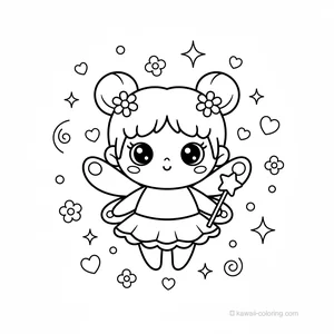 Coloriage Kawaii Fairies #16