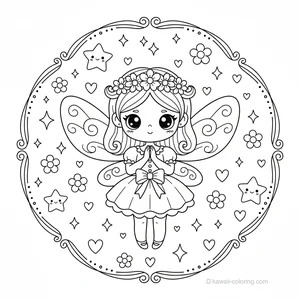 Coloriage Kawaii Fairies #4