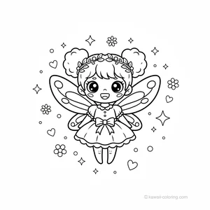 Coloriage Kawaii Fairies #15