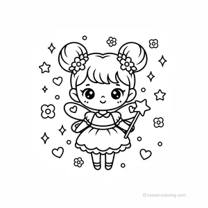 Coloriage Kawaii Fairies #20