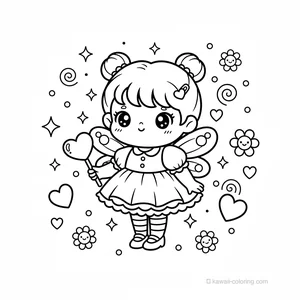 Coloriage Kawaii Fairies #13