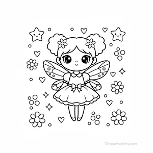Coloriage Kawaii Fairies #5