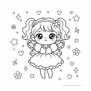 Coloriage Kawaii Fairies #7