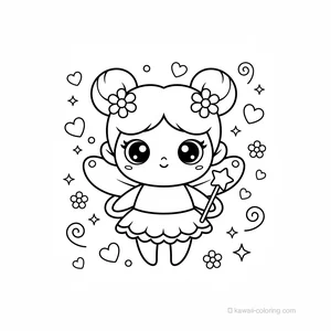 Coloriage Kawaii Fairies #3