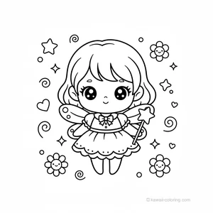 Coloriage Kawaii Fairies #12