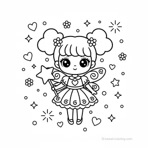 Coloriage Kawaii Fées #25