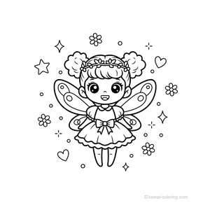 Coloriage Kawaii Fées #21
