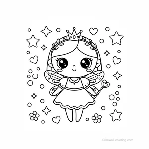 Coloriage Kawaii Fées #24