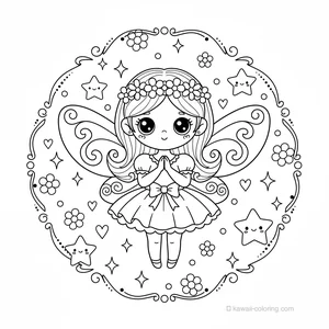 Coloriage Kawaii Fées #23