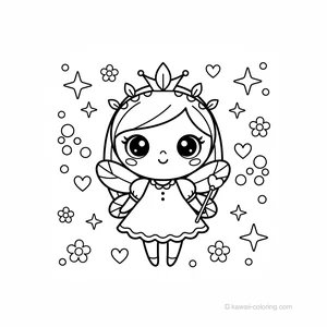 Coloriage Kawaii Fées #28